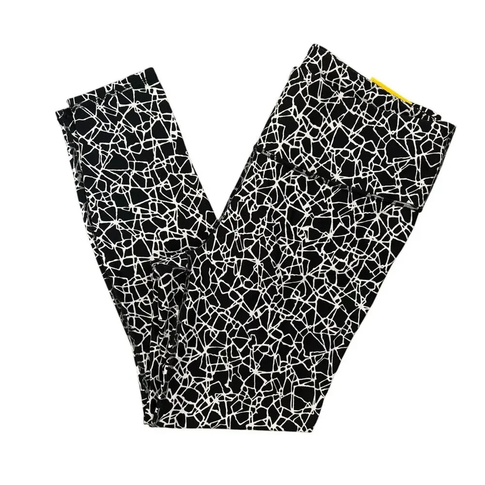 New Diane von Furstenburg Black White Leggings XL